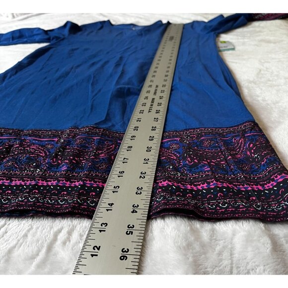 Coolibar Women Blue UPF 50+ UV Protection Tunic Dress Small Embroidered Trim New - Picture 8 of 11